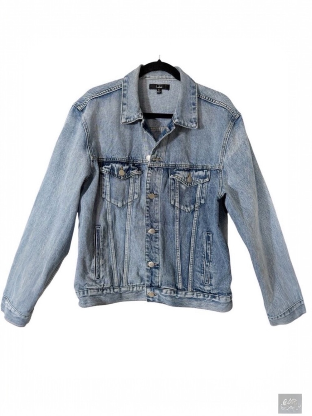 Lulus Women’s Light‎ Wash Blue Oversized Trucker Denim Jacket Size Extra Large